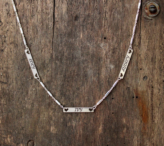 Hidden message names necklace, sterling silver keep sake necklace for moms, personalized names necklace for wearing every day