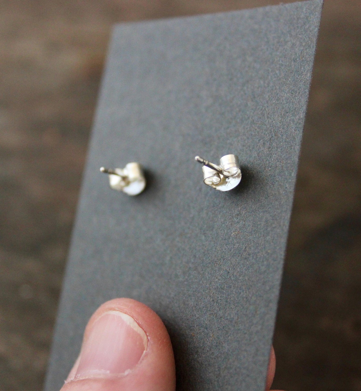 Long haired Dachshund dog earrings, sterling silver studs