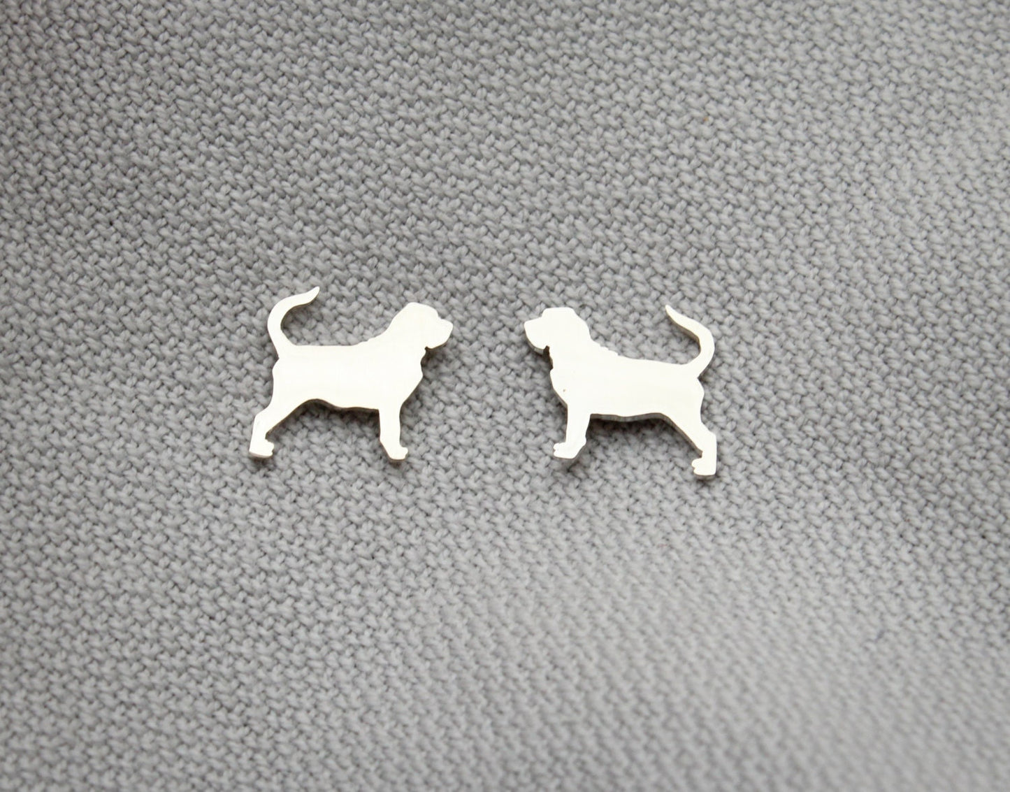 Bloodhound earrings, sterling silver studs
