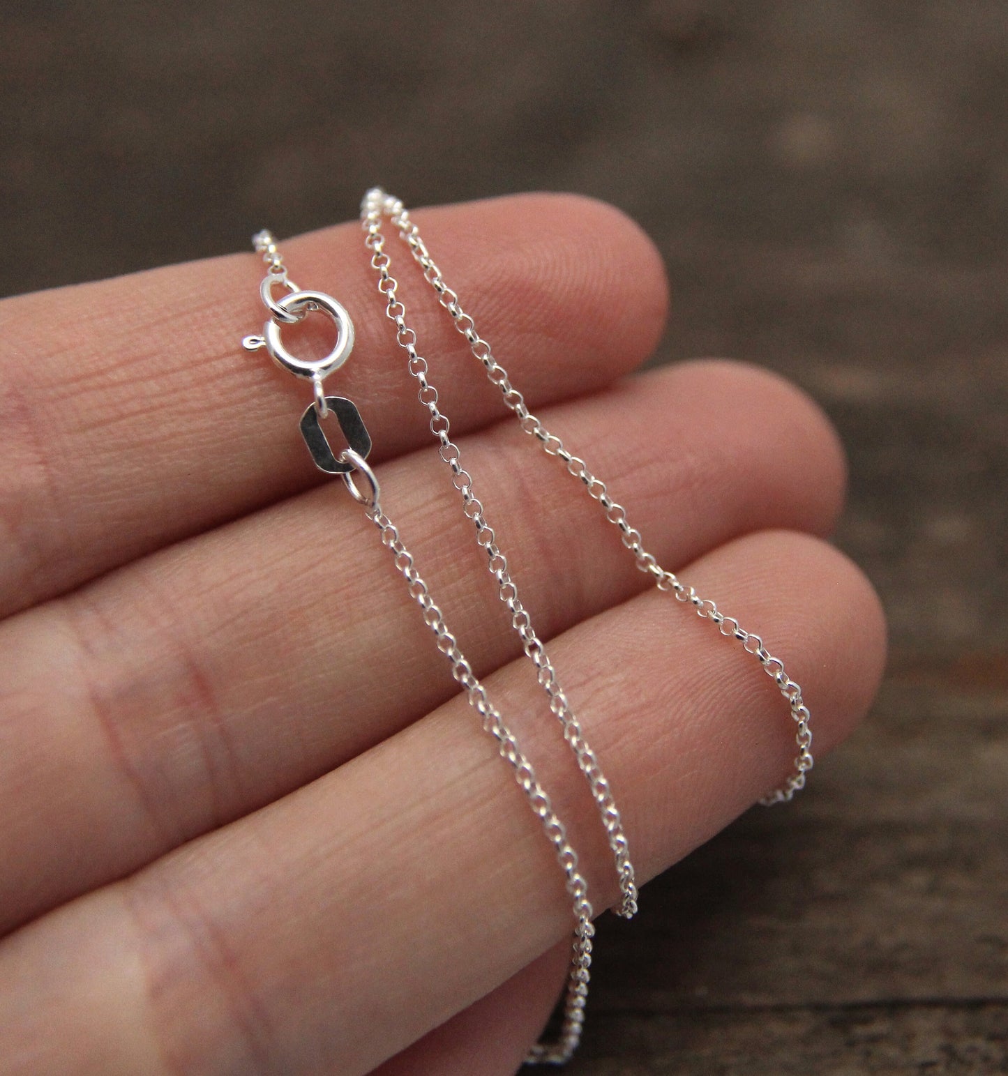 Sterling Silver Rolo Chain, 1mm