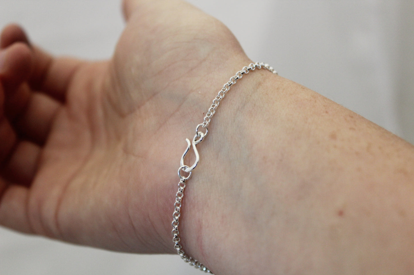 Cow Bracelet, engraved sterling silver charm bracelet