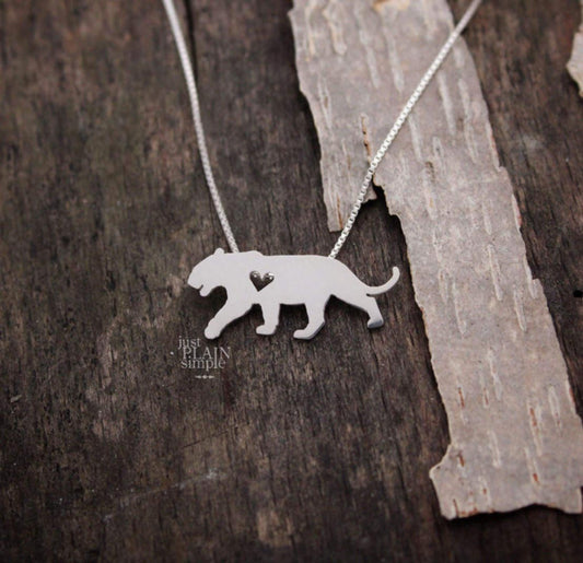 Tiny Tiger necklace, sterling silver pendant