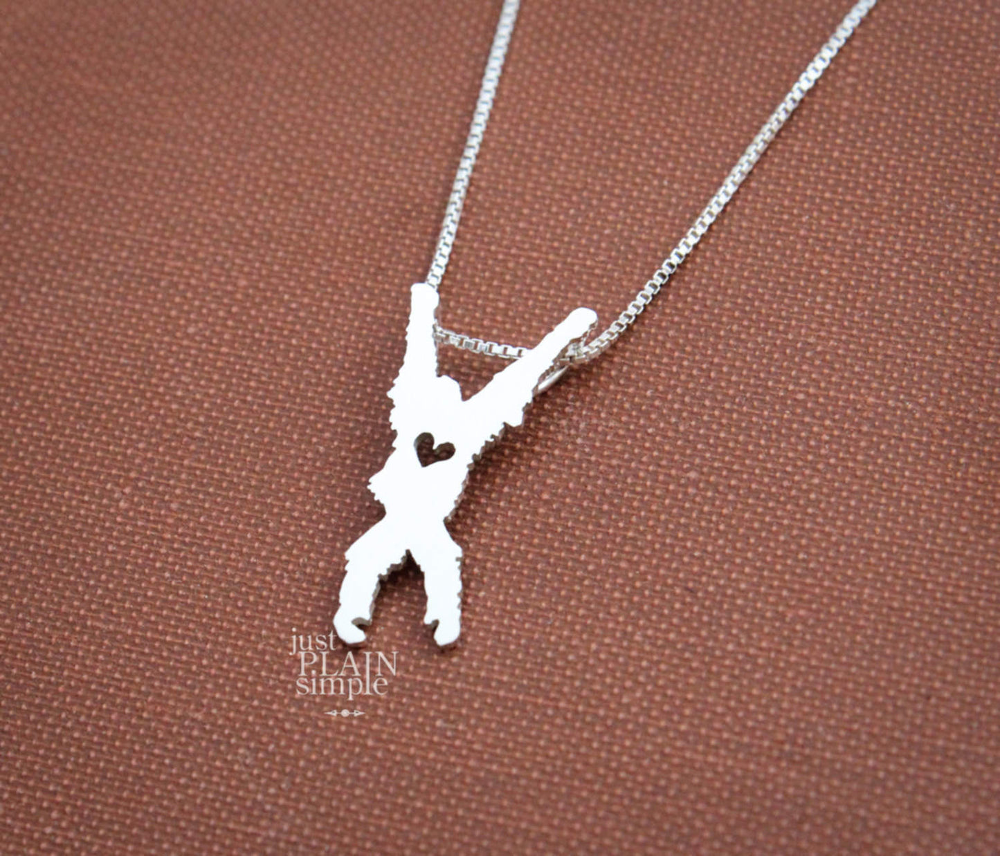 Tiny Orangutan necklace, sterling silver Pendant