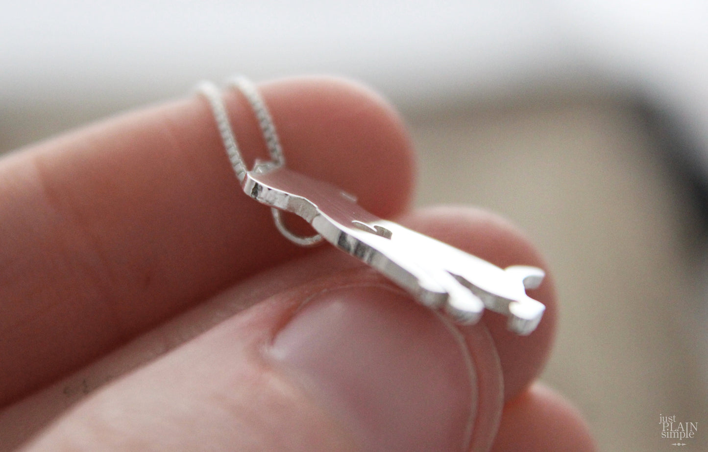 Tiny Pit bull necklace, sterling silver pendant