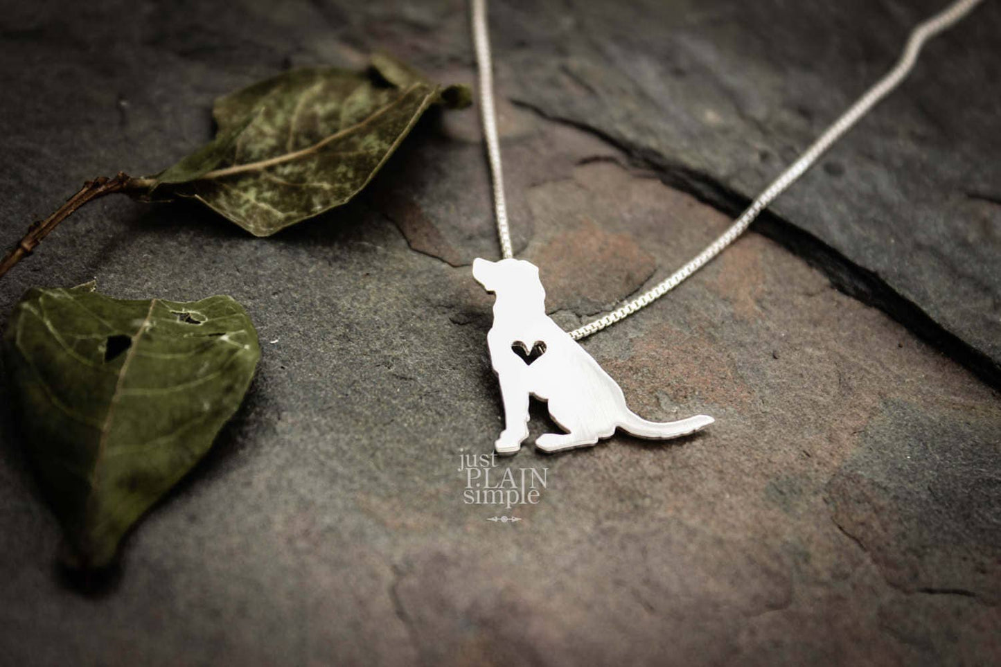 Tiny Labrador retriever necklace, sterling silver pendant