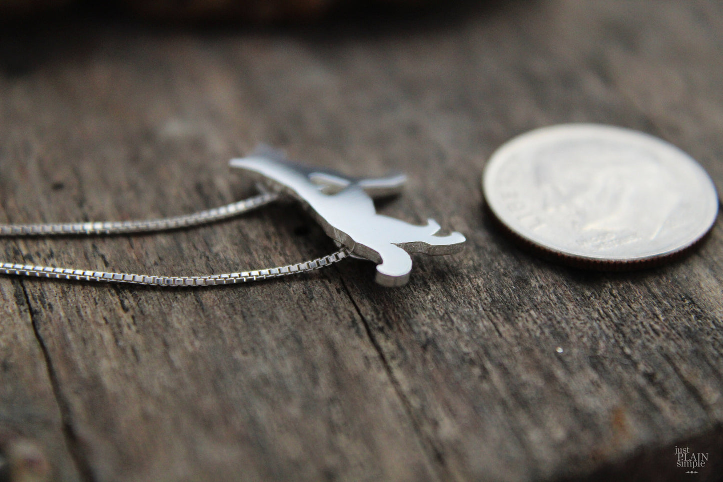 Tiny German Shepherd necklace, sterling silver pendant