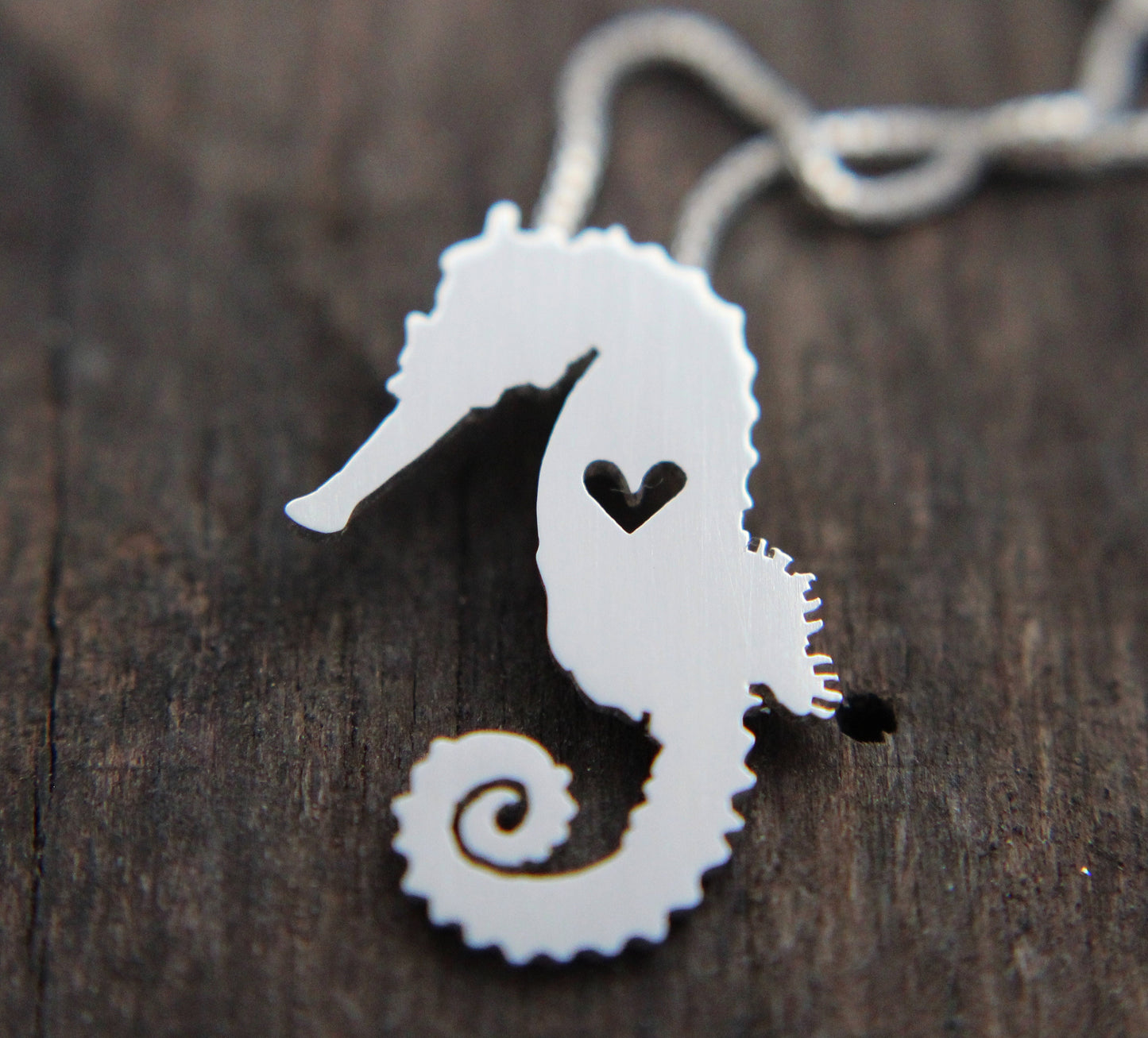 Tiny Sea Horse necklace, sterling silver pendant