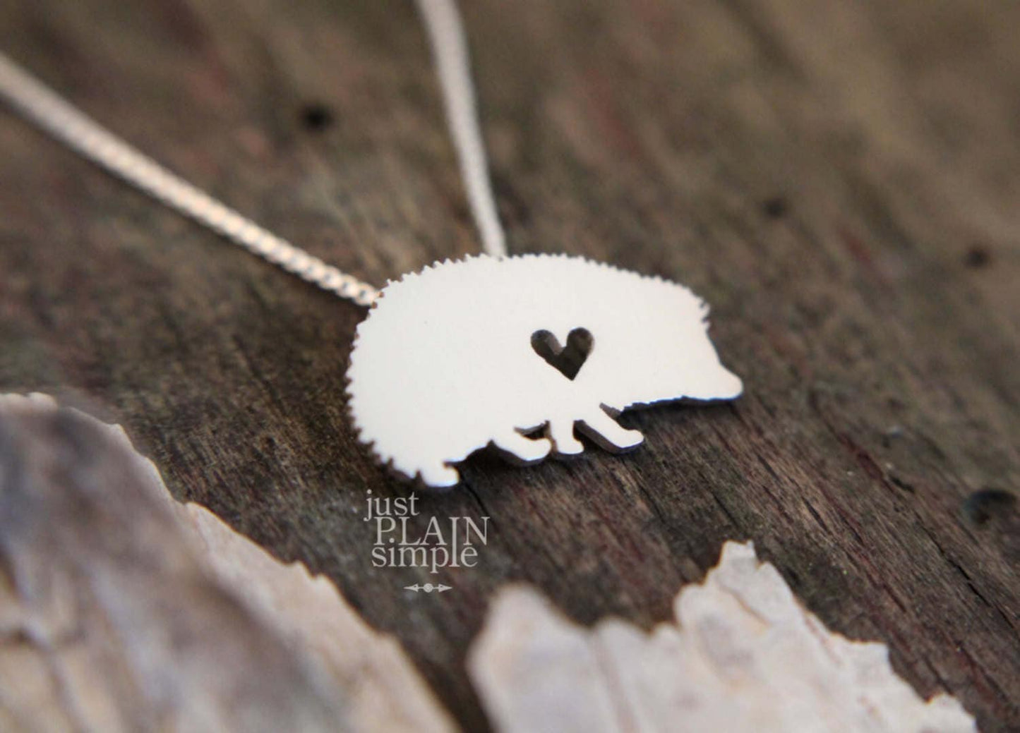 Tiny Hedgehog necklace, sterling silver pendant