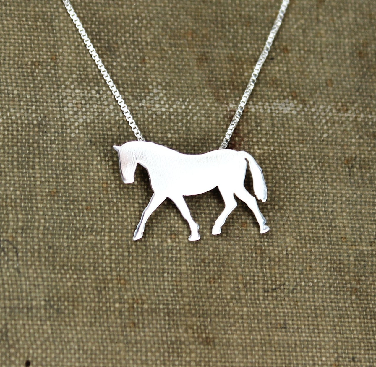 Tiny Horse necklace sterling silver, silver pendant
