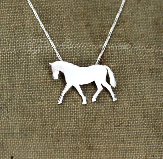 Tiny Horse necklace sterling silver, silver pendant
