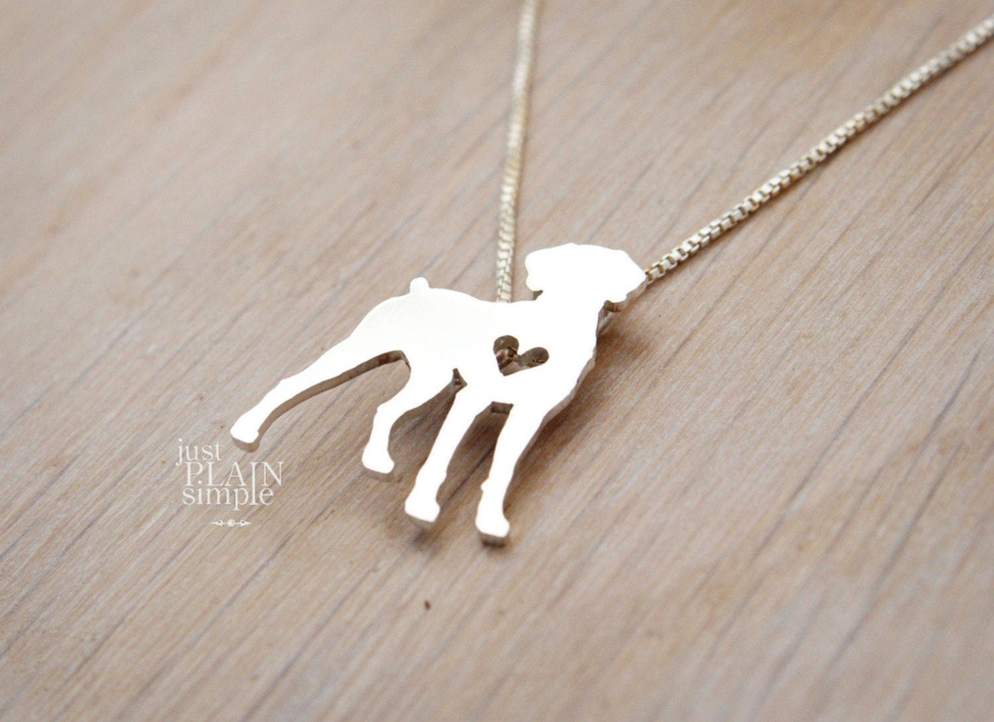 Tiny Weimaraner necklace, sterling silver pendant
