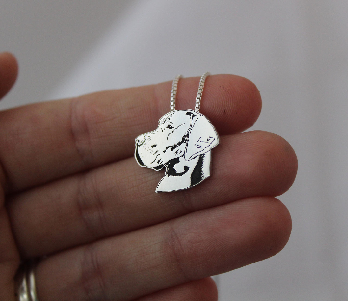 Great Dane necklace, engraved sterling silver pendant for Great Dane lovers, memorial gifts