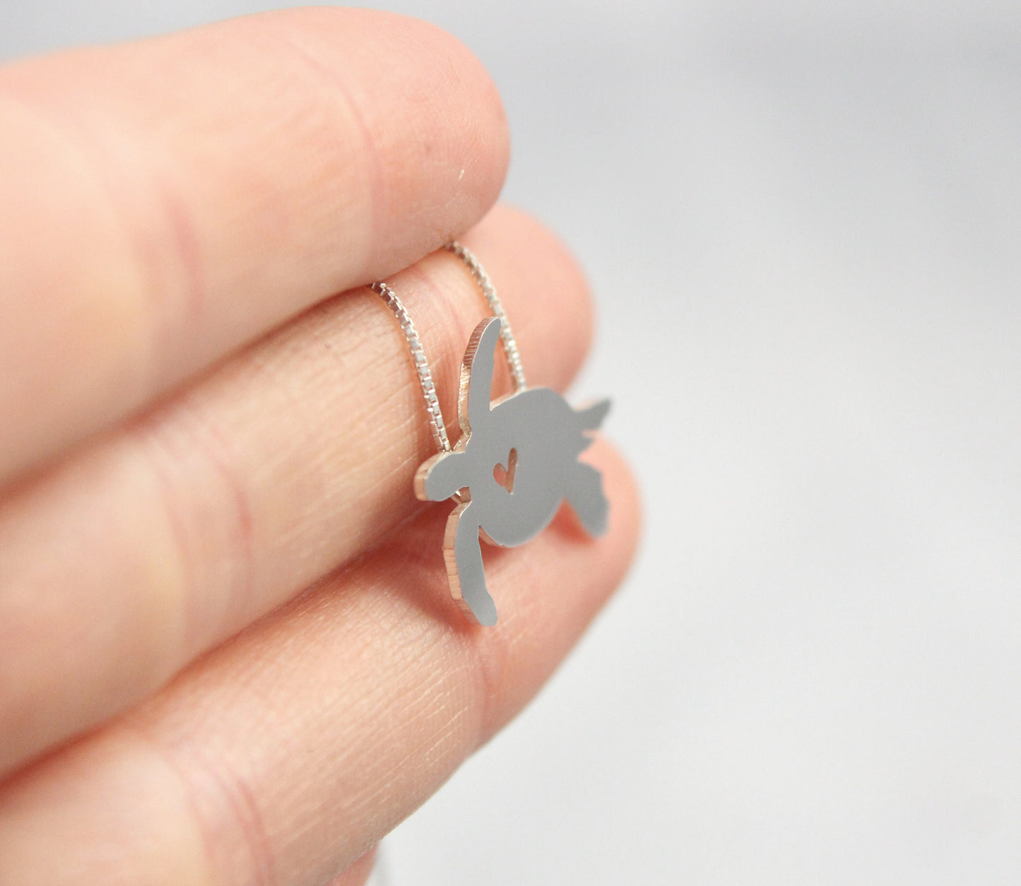 Tiny Sea Turtle necklace, Sterling Silver pendant