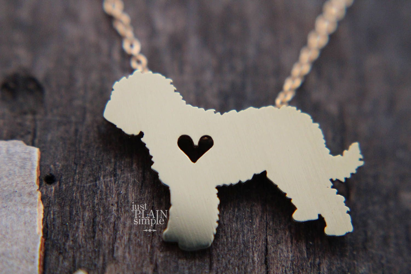 Brass Goldendoodle necklace