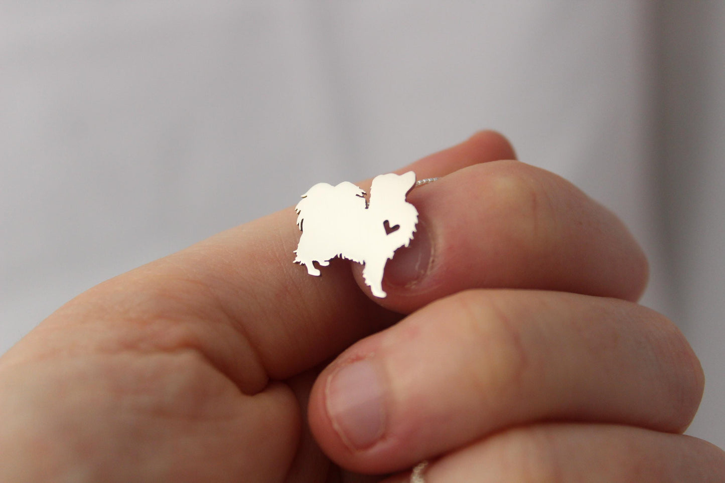 Tiny Phalene necklace, sterling silver pendant