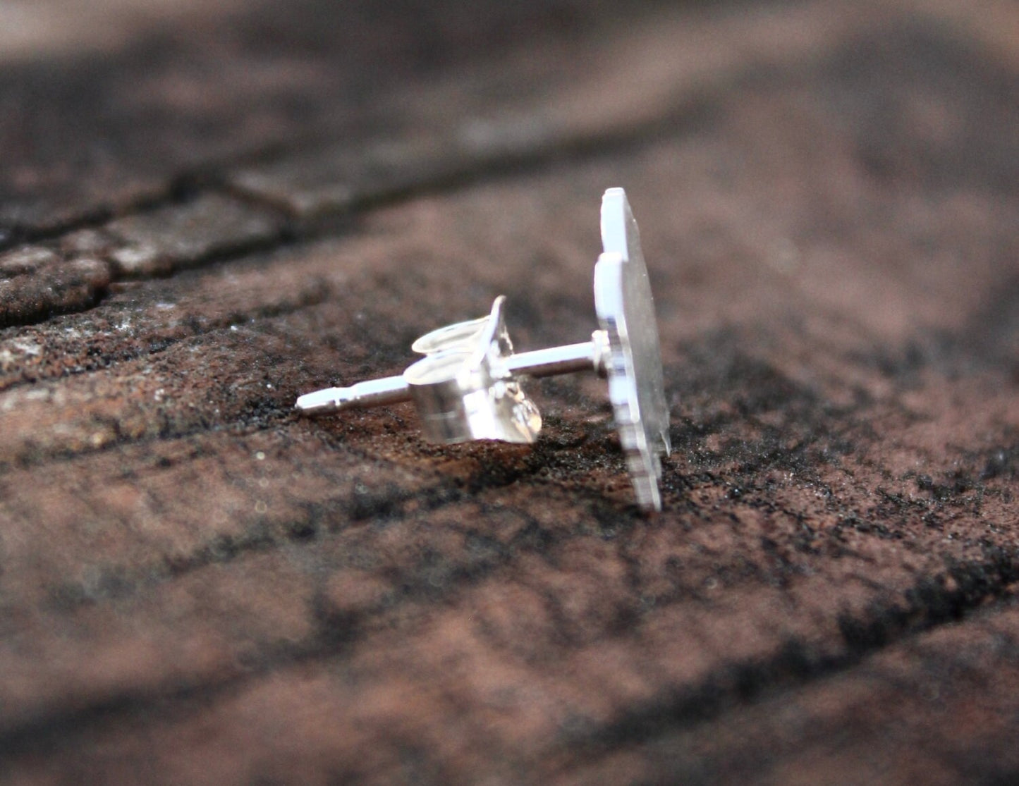 Pomeranian earrings, sterling silver studs