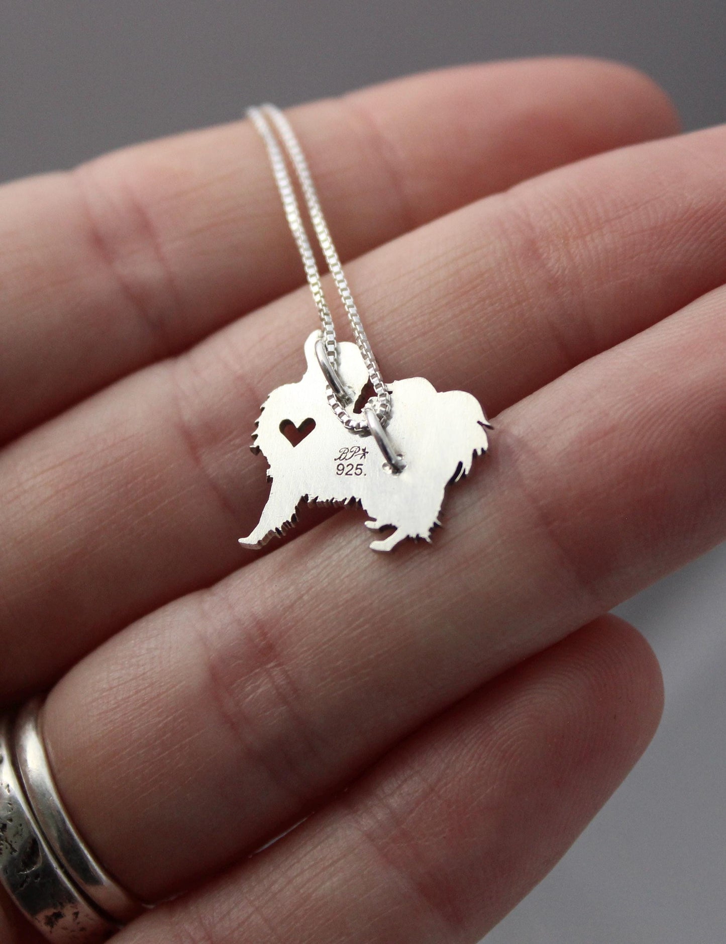 Tiny Phalene necklace, sterling silver pendant