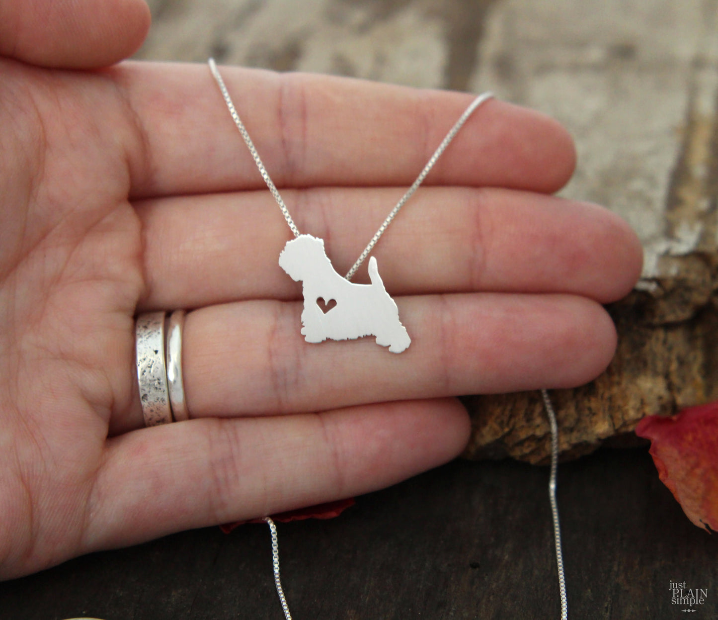 Tiny Westie necklace sterling silver, West highland terrier pendant