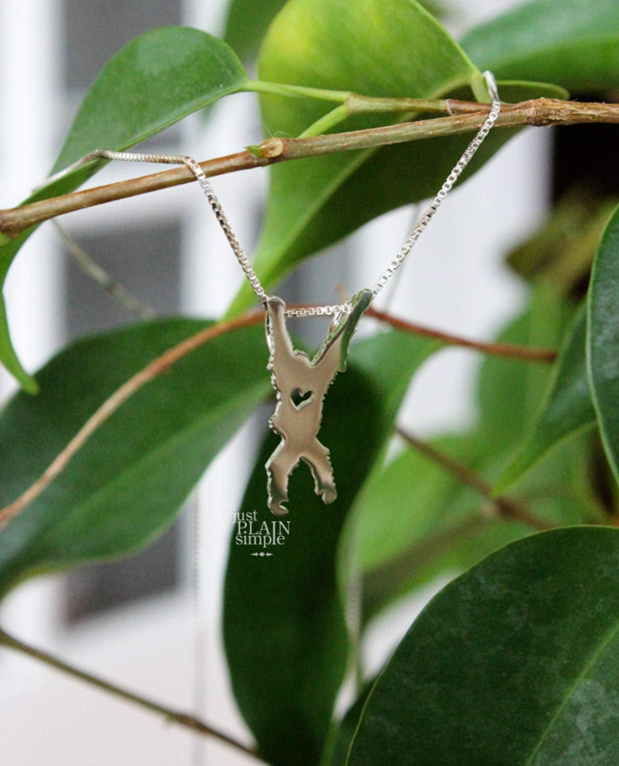 Tiny Orangutan necklace, sterling silver Pendant