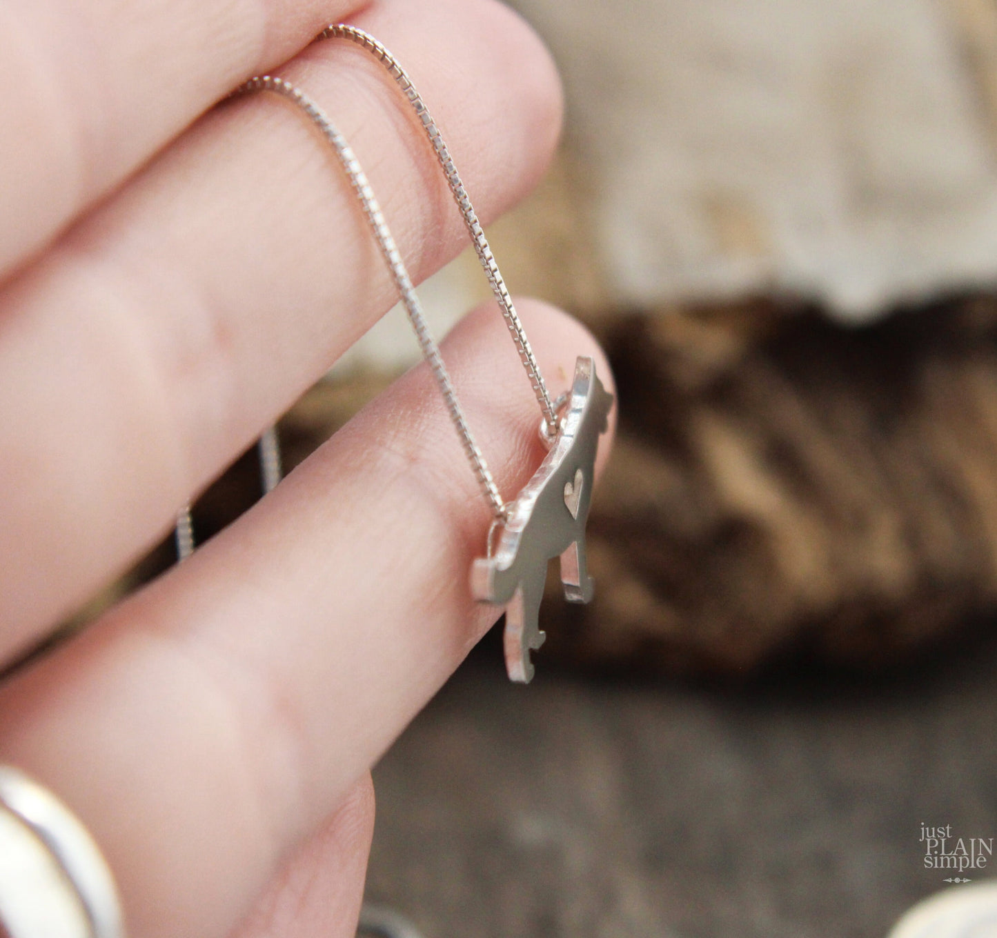 Tiny German Shepherd necklace, sterling silver pendant