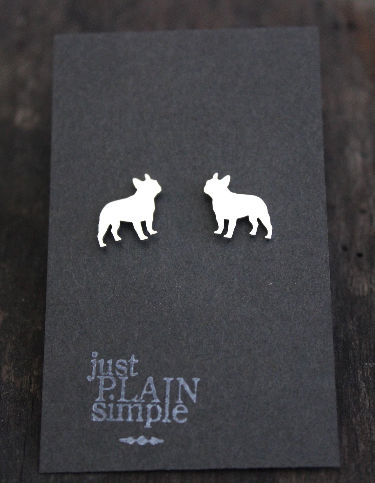 French Bull dog earrings, sterling silver studs, gift for dog lovers