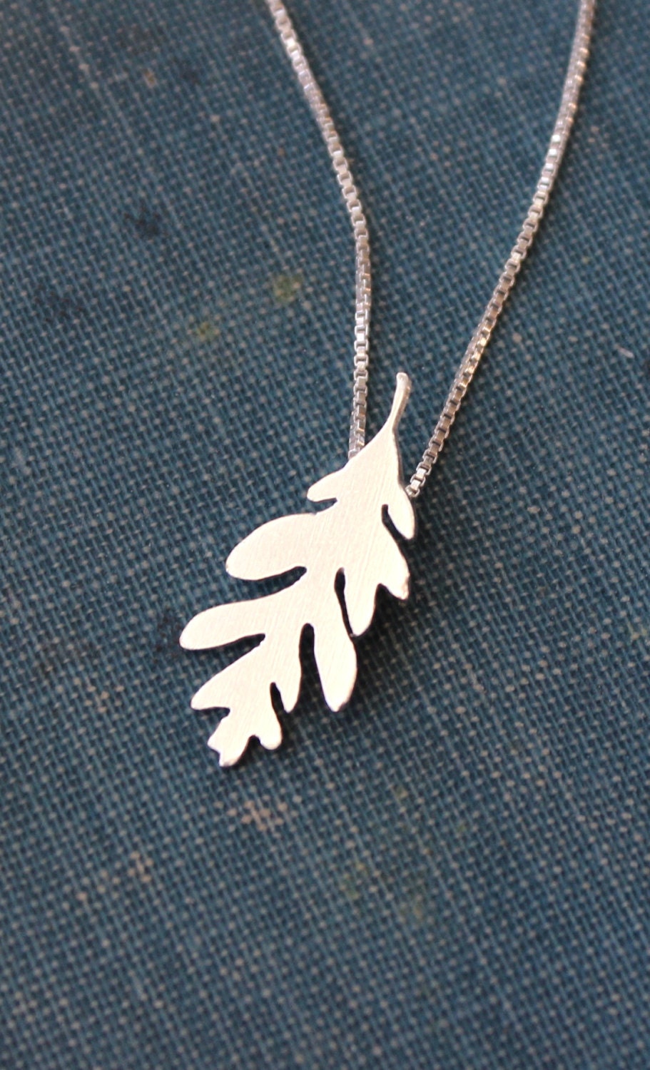 Oak leaf necklace, sterling silver pendant