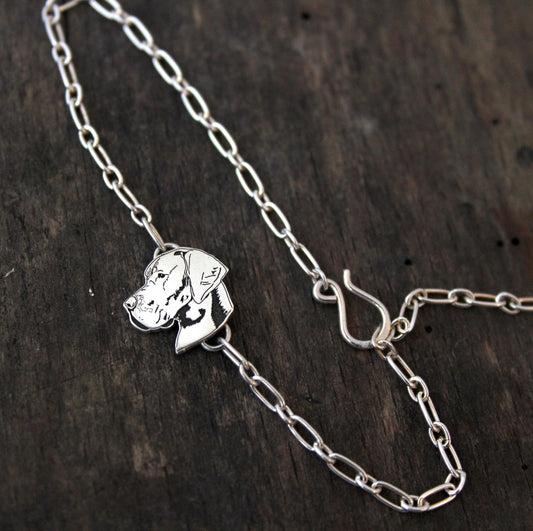 Great Dane Bracelet, engraved sterling silver charm