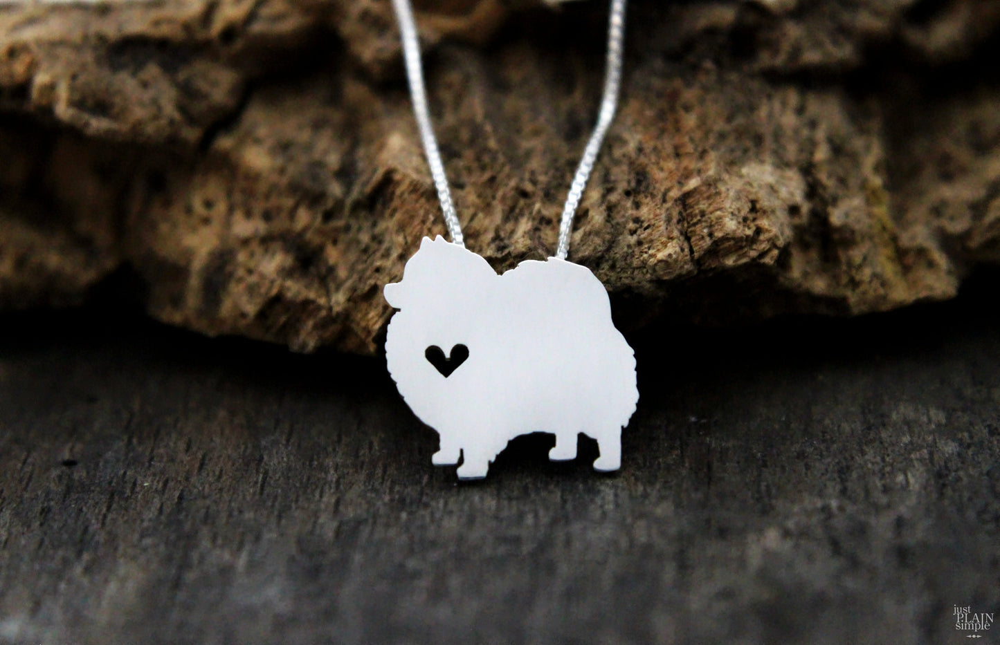 Tiny Pomeranian necklace, sterling silver pendant