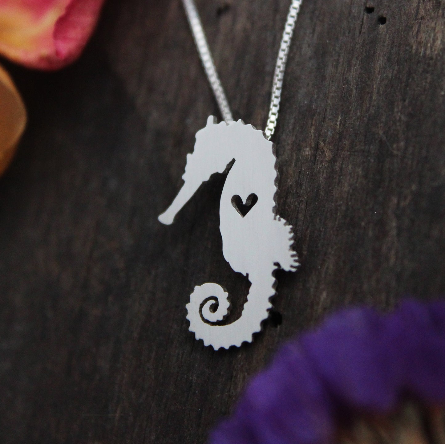 Tiny Sea Horse necklace, sterling silver pendant