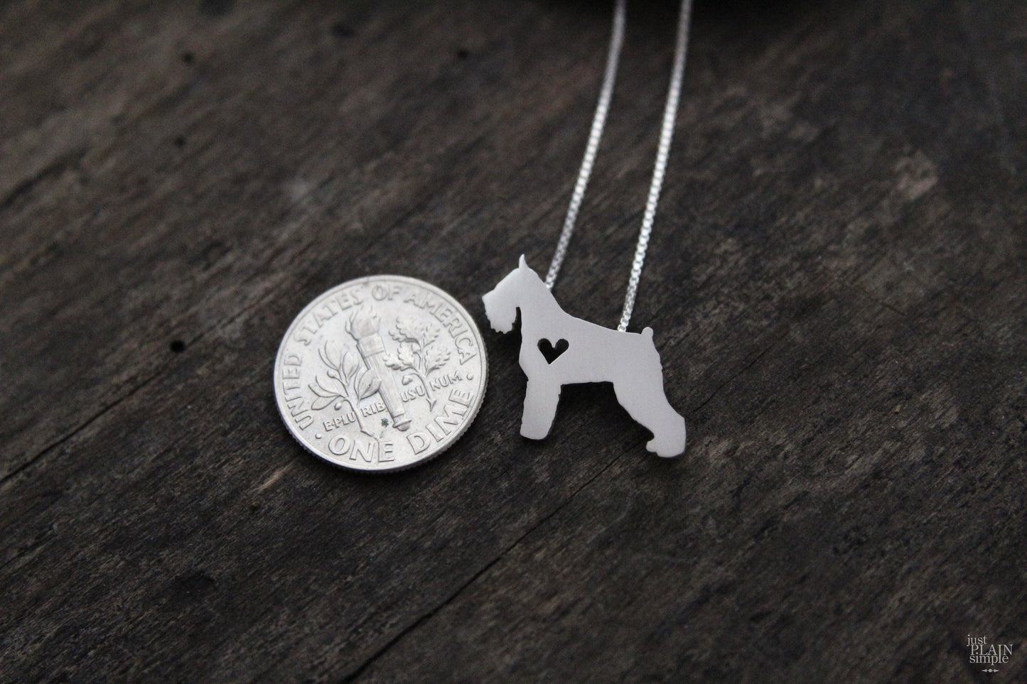 Tiny Schnauzer necklace, sterling silver pendant