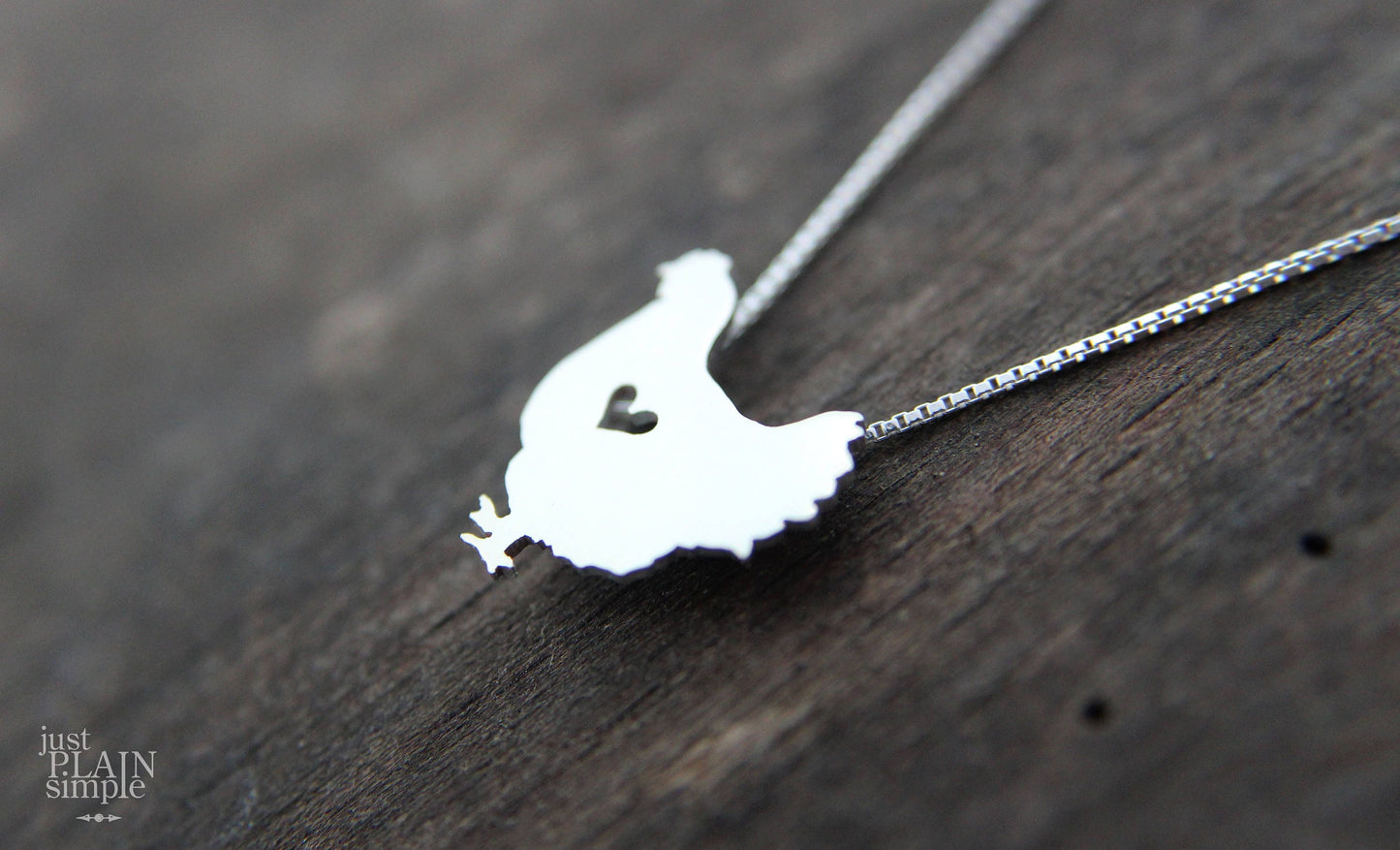 Tiny Hen Chicken necklace, sterling silver pendant