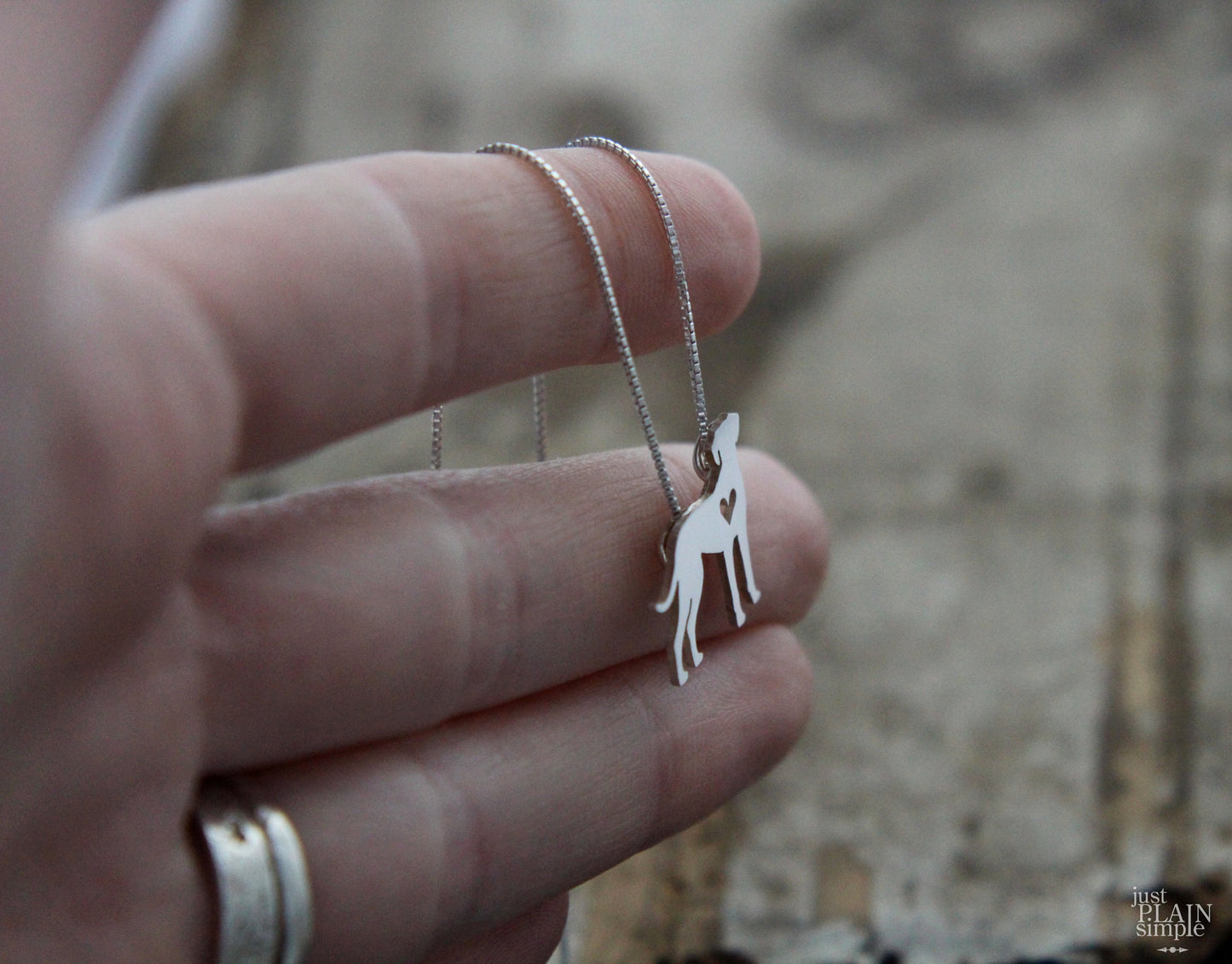 Tiny Catahoula Leopard necklace, sterling silver dog pendant