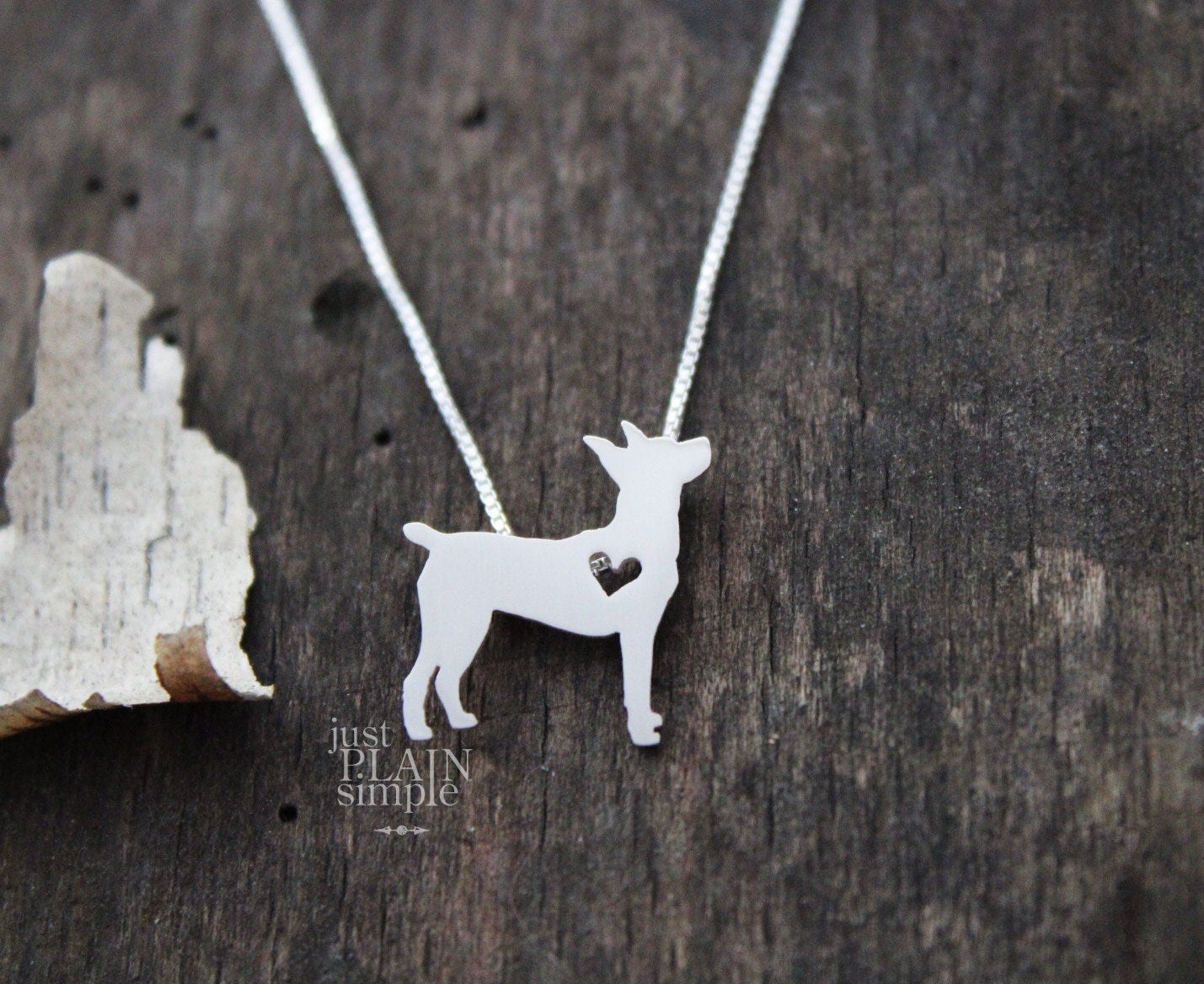 Tiny Toy Fox Terrier necklace, sterling silver dog pendant