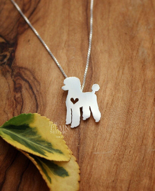 Tiny Poodle necklace, sterling silver dog pendant