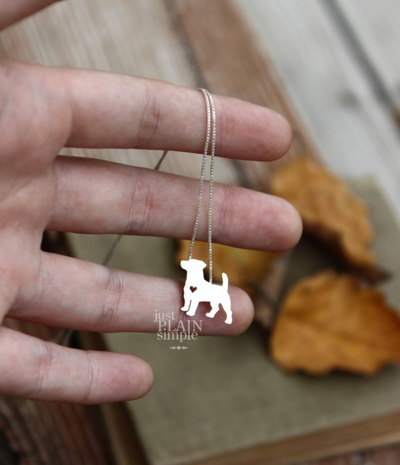 Tiny Jack Russell Terrier necklace, sterling silver pendant