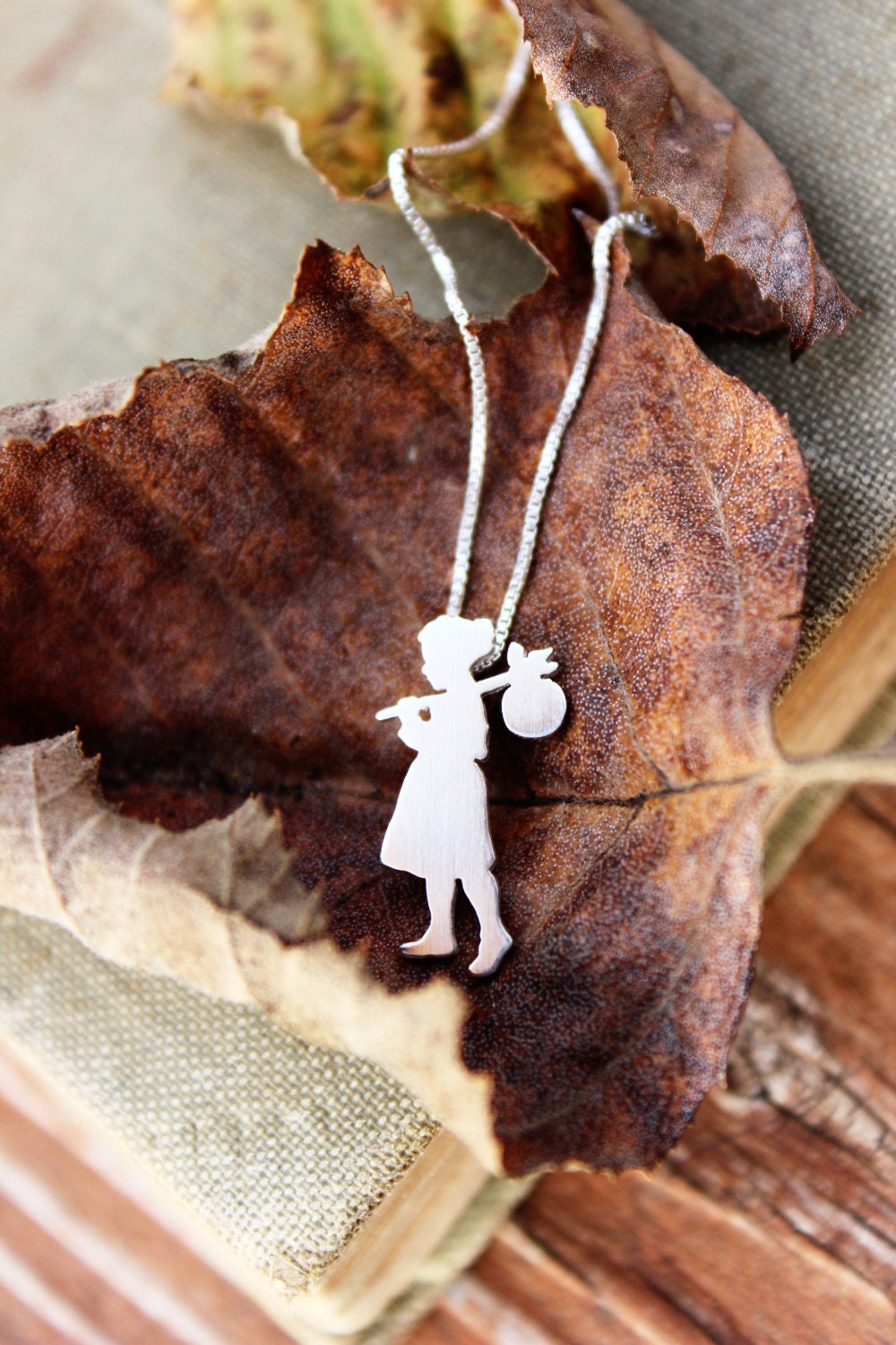 Tiny Runaway Girl pendant, sterling silver necklace