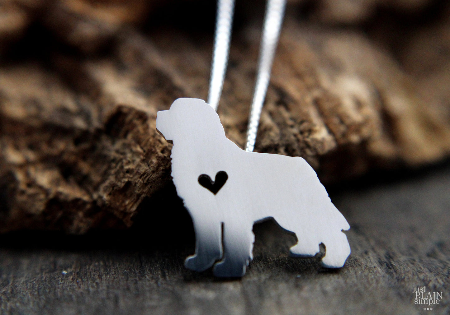 Tiny Newfoundland necklace, sterling silver pendant