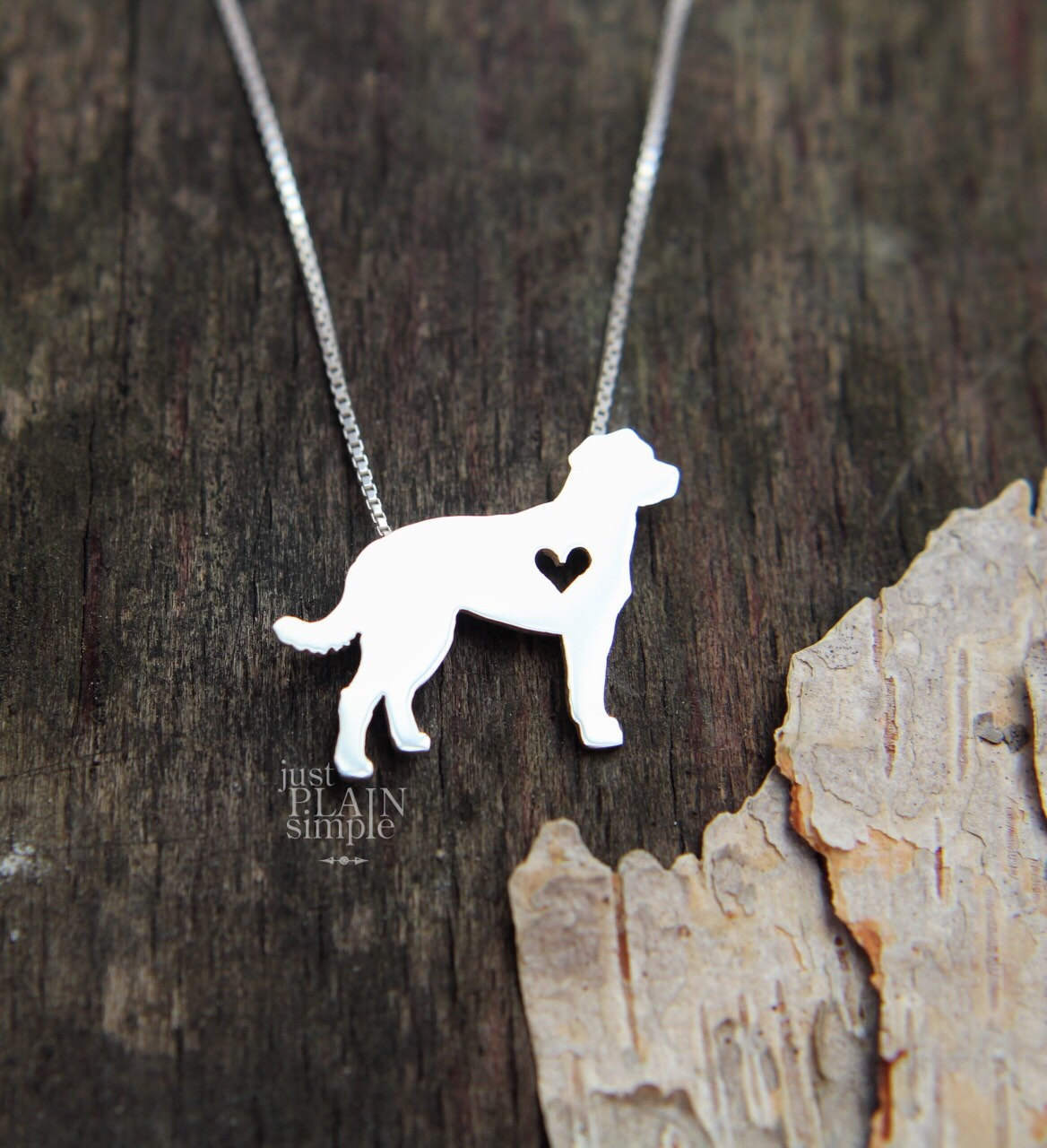 Tiny Chesapeake Bay Retriever necklace, sterling silver pendant