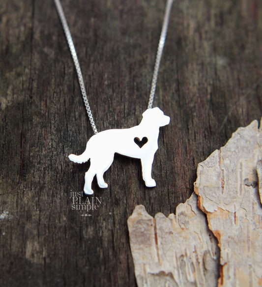 Tiny Chesapeake Bay Retriever necklace, sterling silver pendant