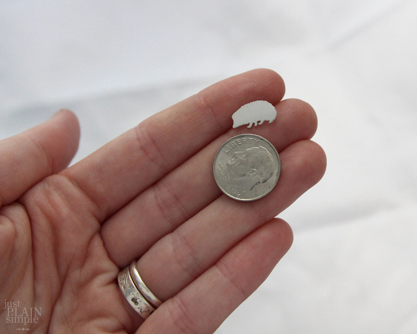 Hedgehog earrings, sterling silver studs