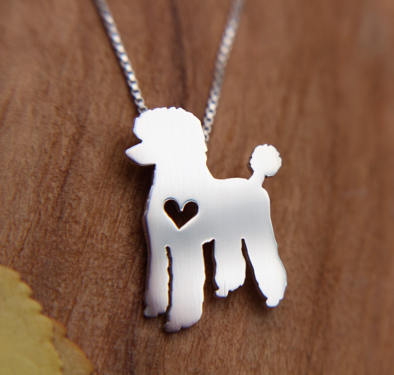 Tiny Poodle necklace, sterling silver dog pendant