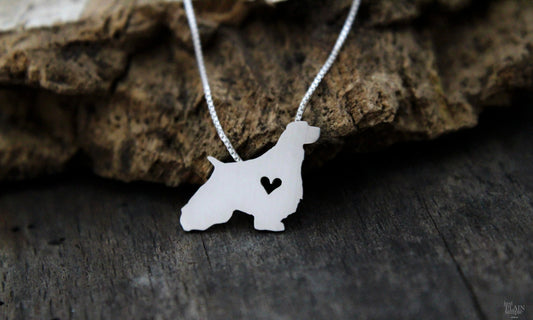 Tiny Springer Spaniel necklace, sterling silver pendant