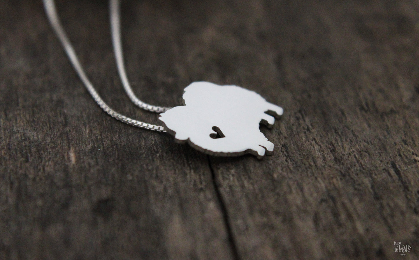 Tiny Pomeranian necklace, sterling silver pendant