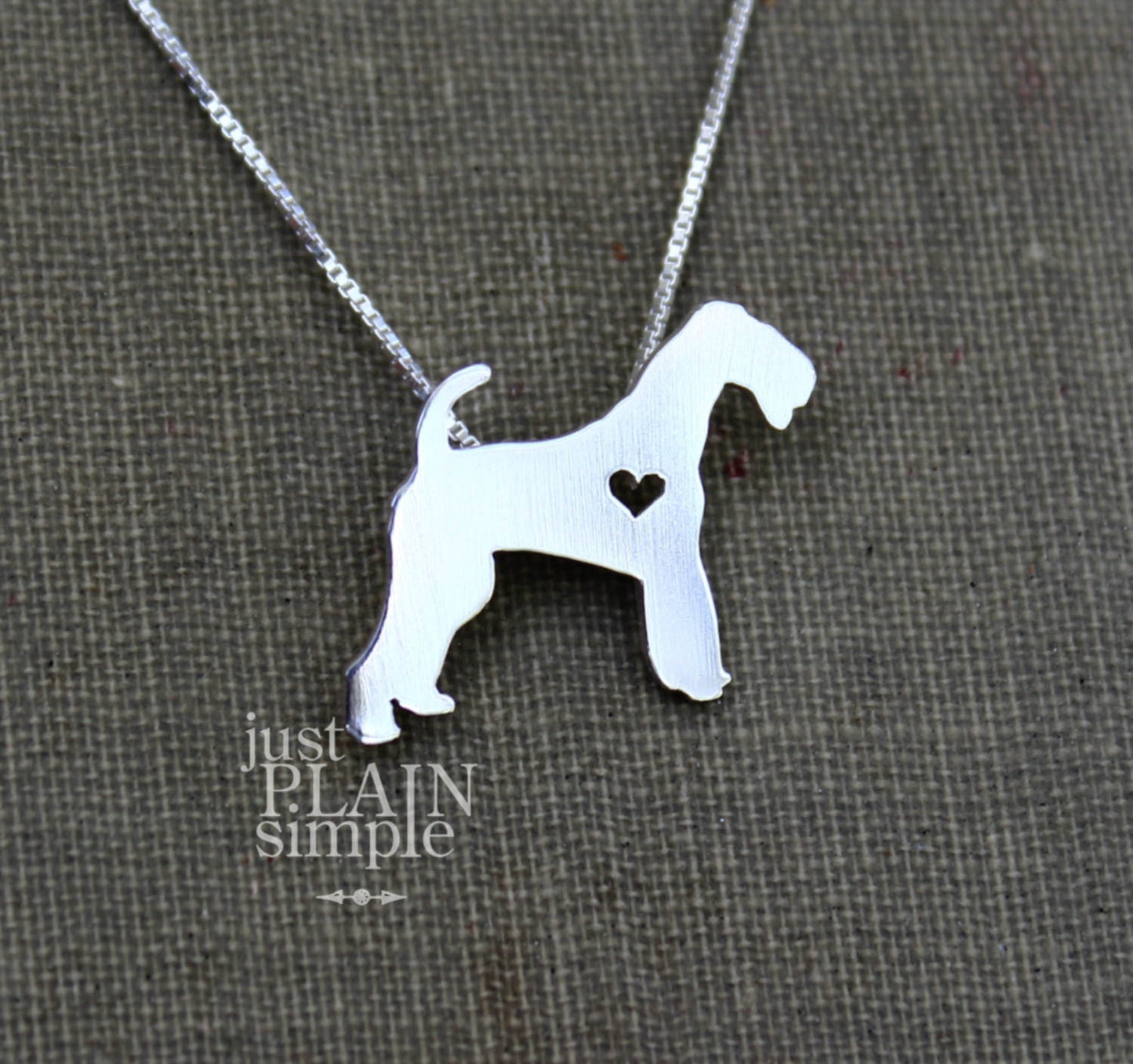 Tiny Airedale Terrier necklace, sterling silver pendant