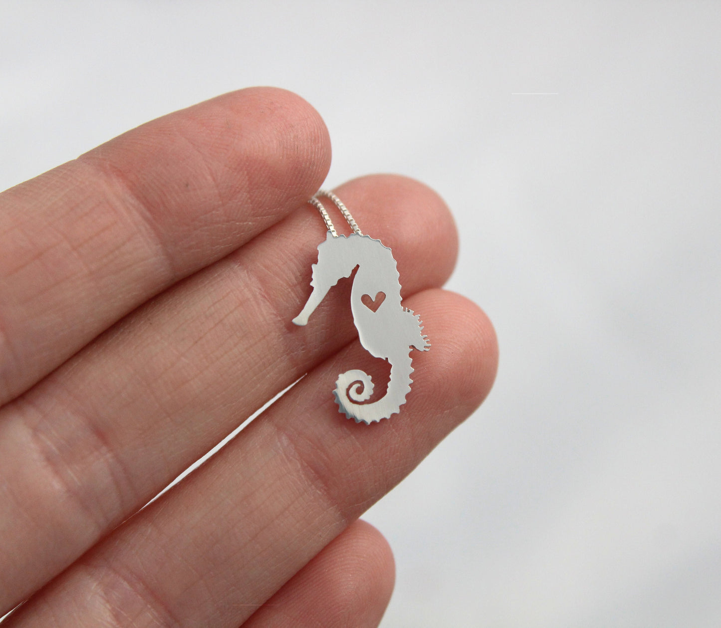Tiny Sea Horse necklace, sterling silver pendant