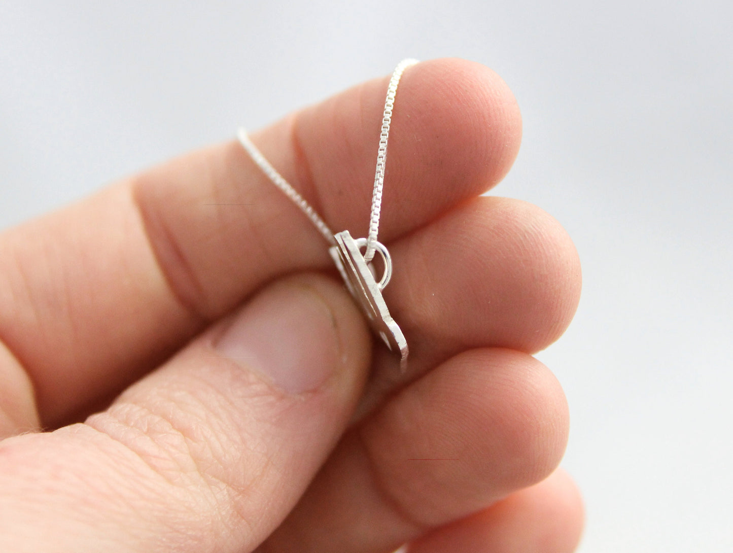 Tiny sloth necklace, sterling silver pendant