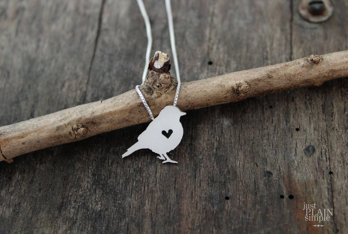 Tiny Song bird necklace, sterling silver pendant