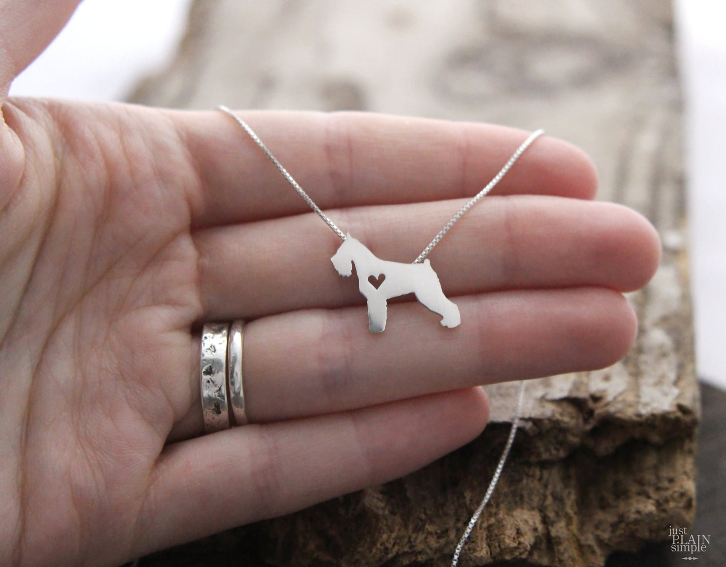 Tiny Schnauzer necklace, sterling silver pendant