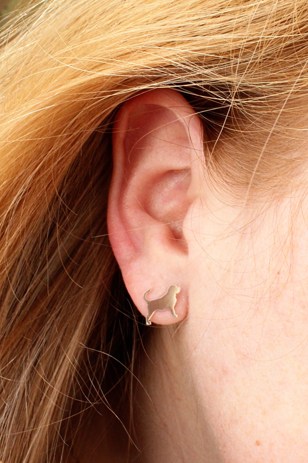 Bloodhound earrings, sterling silver studs