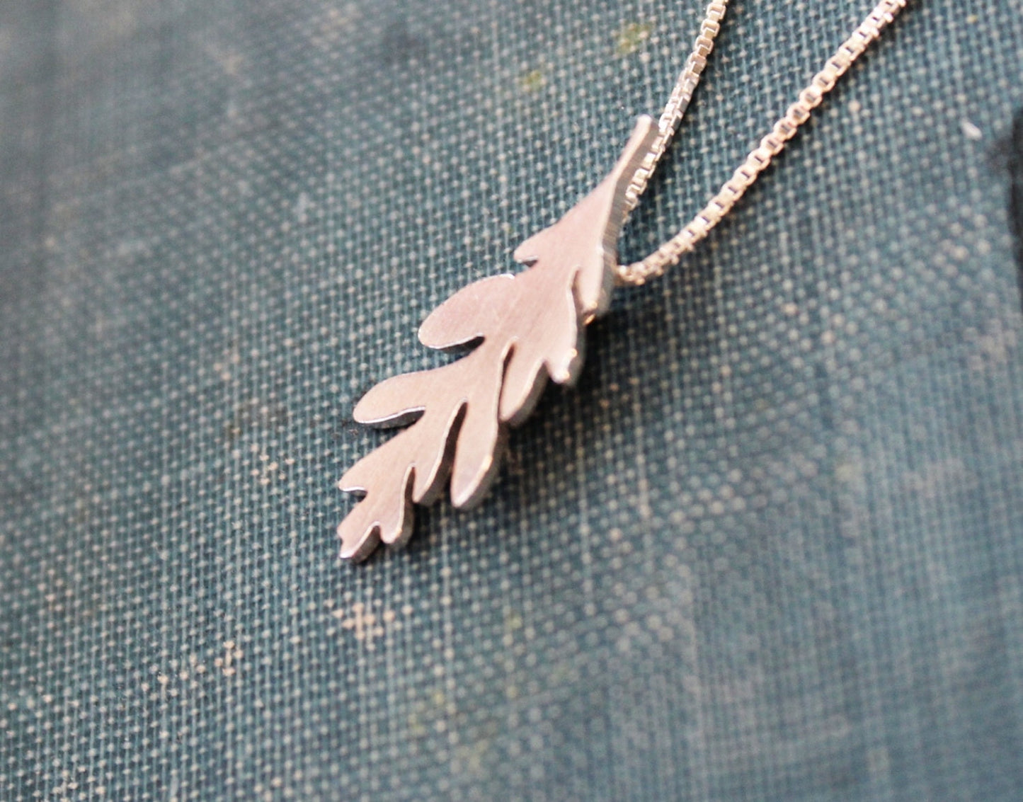Oak leaf necklace, sterling silver pendant